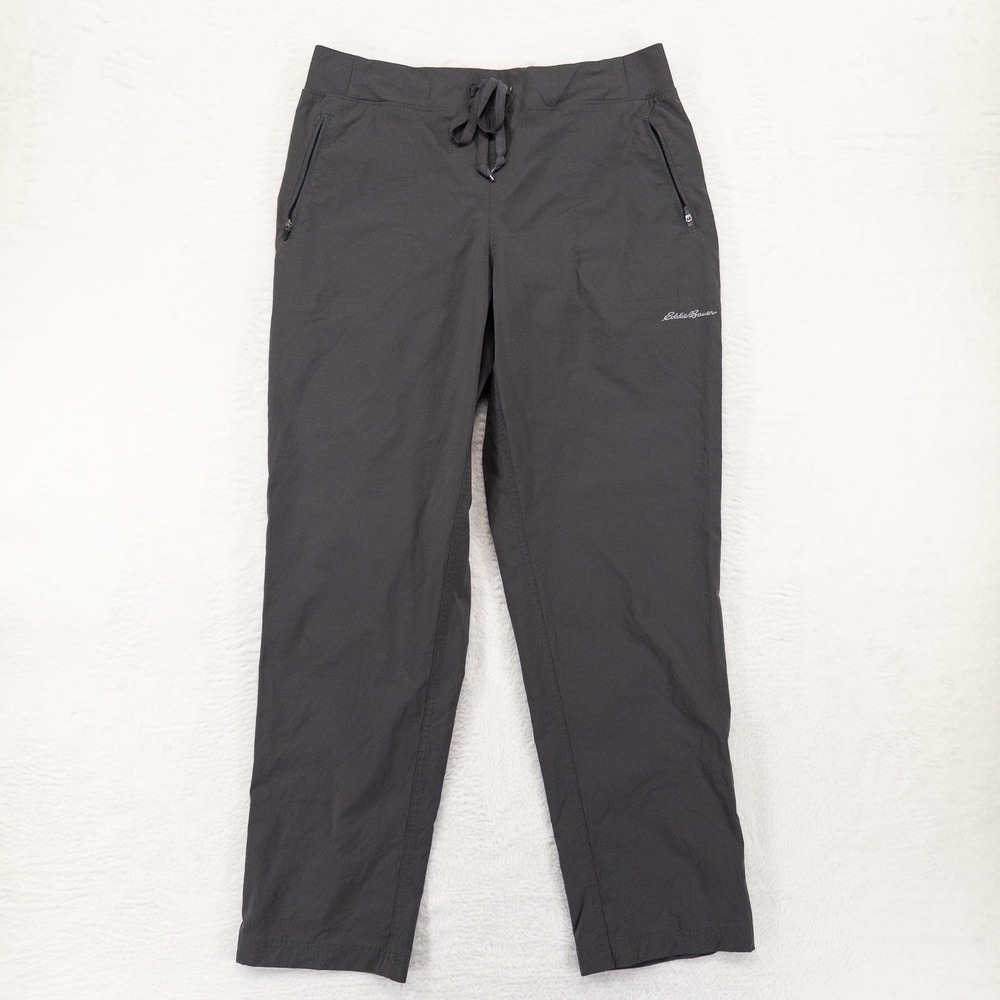 Eddie Bauer Pants Womens Medium Gray Ripstop Hiking Stretch Outdoor Convertible